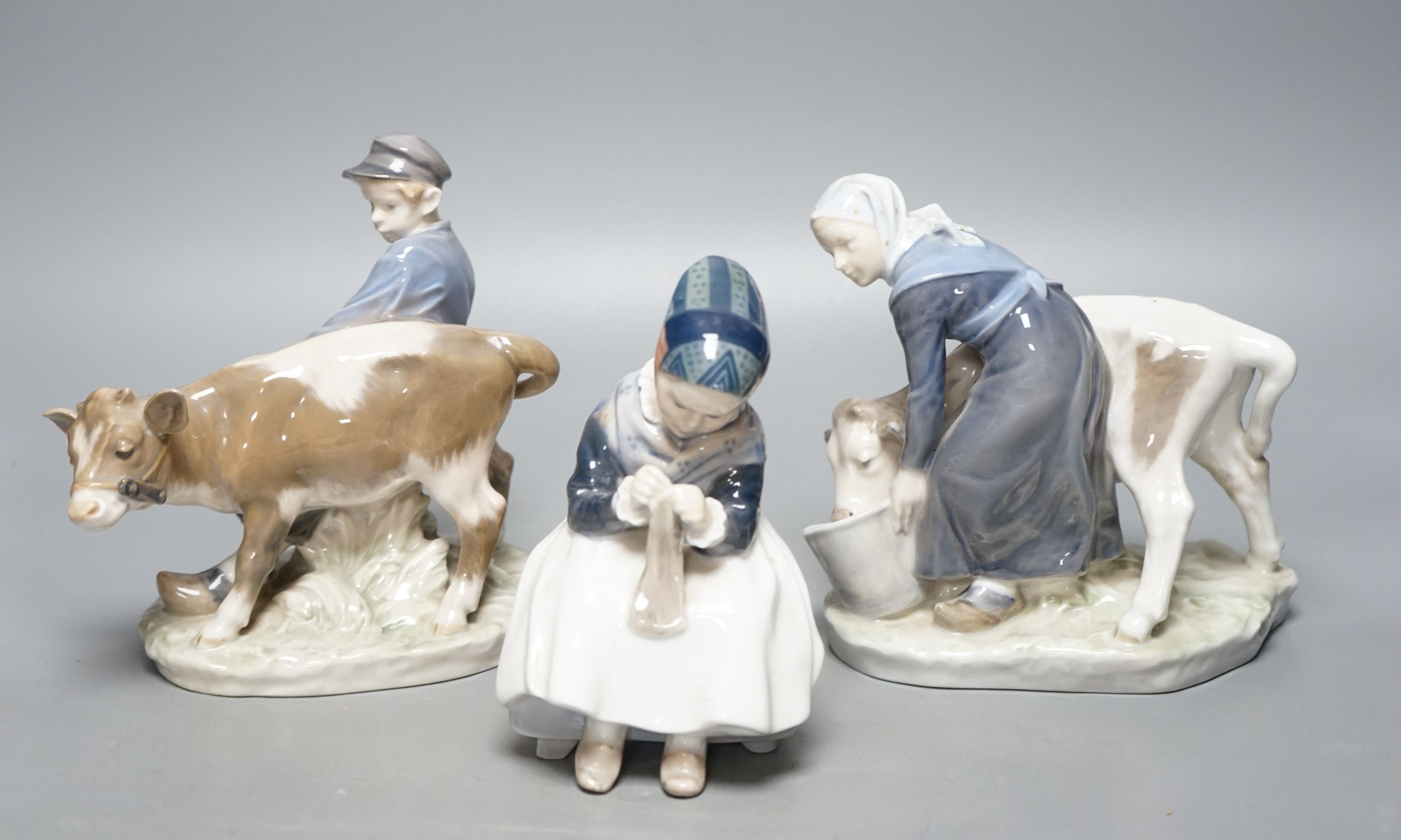 Three Royal Copenhagen figures of children, model number is 779, 772 and 1314, Taller 17 cm